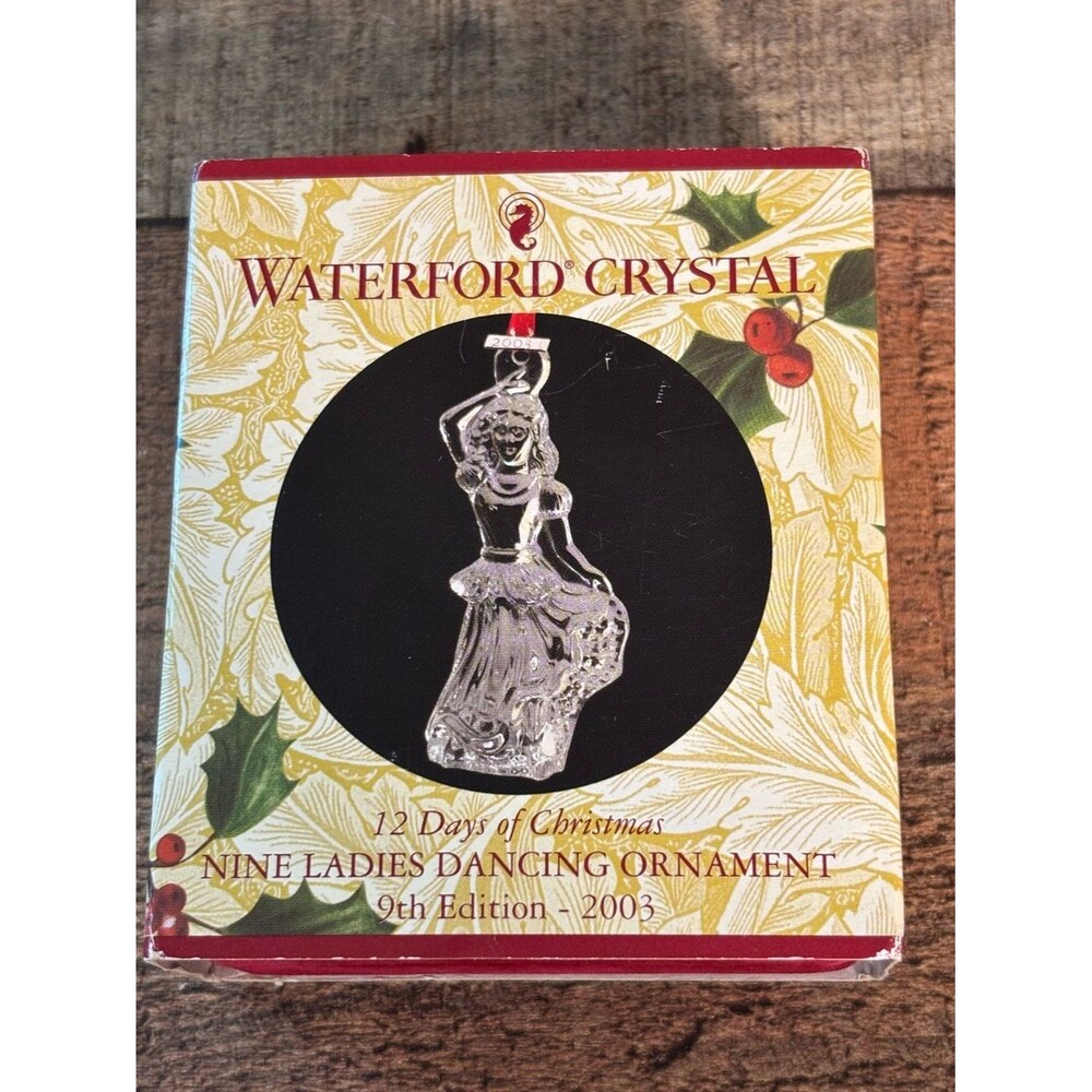 Waterford Crystal 12 Days of Christmas Ornament 9 Ladies Dancing 2003 W/Box